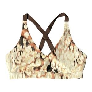 Offline by Aerie Shine Strappy Sports Bra TieDye Cream XS Medium‎ Support Padded